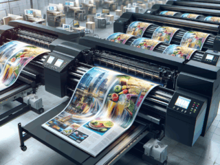 Multiple printers at work printing EDDM catalogues - Catdi Houston commercial printing